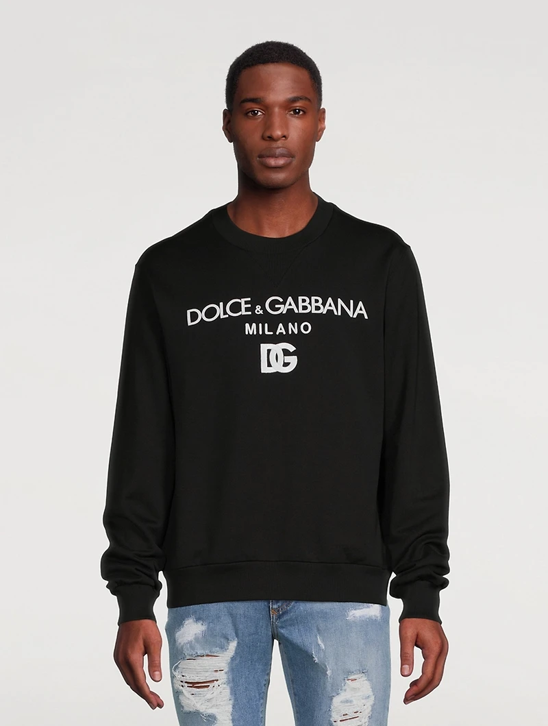 Cotton Sweatshirt With Logo Embroidery
