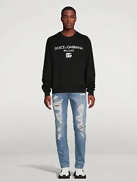 Cotton Sweatshirt With Logo Embroidery