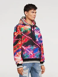 Drawstring Hoodie Illumination Print