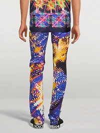 Cotton Stretch Pants Light Print