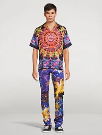 Cotton Stretch Pants Light Print