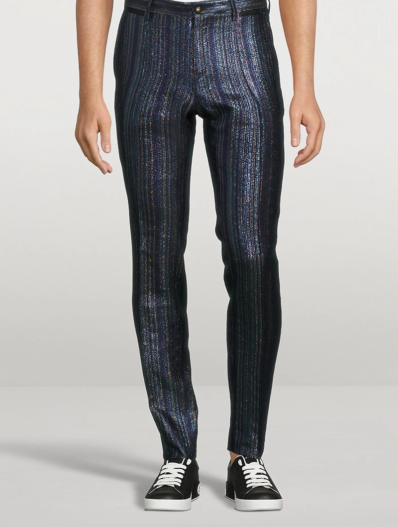 Striped Lurex Jacquard Pants