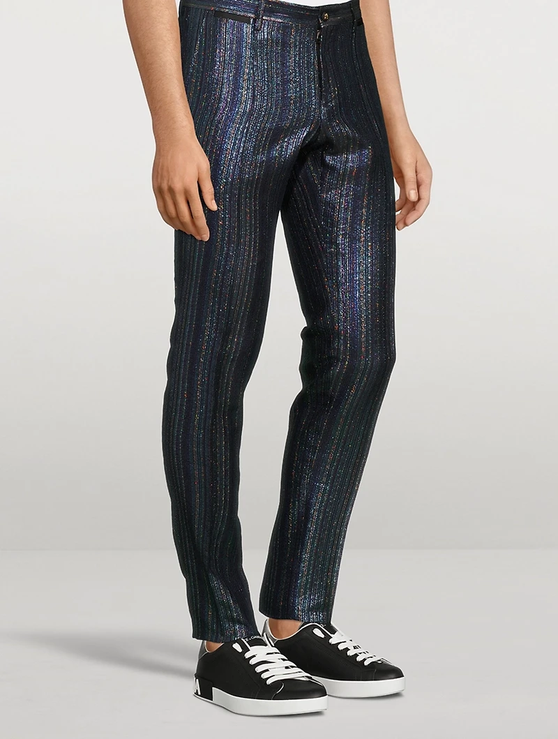 Striped Lurex Jacquard Pants