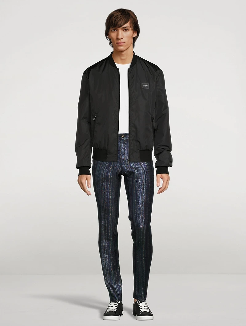 Striped Lurex Jacquard Pants
