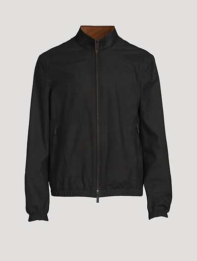 Leather Zip Blouson Jacket