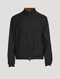Leather Zip Blouson Jacket