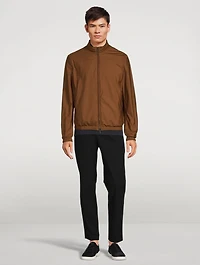 Leather Zip Blouson Jacket