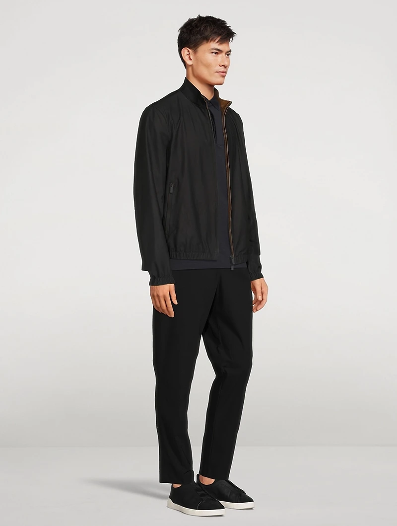 Leather Zip Blouson Jacket