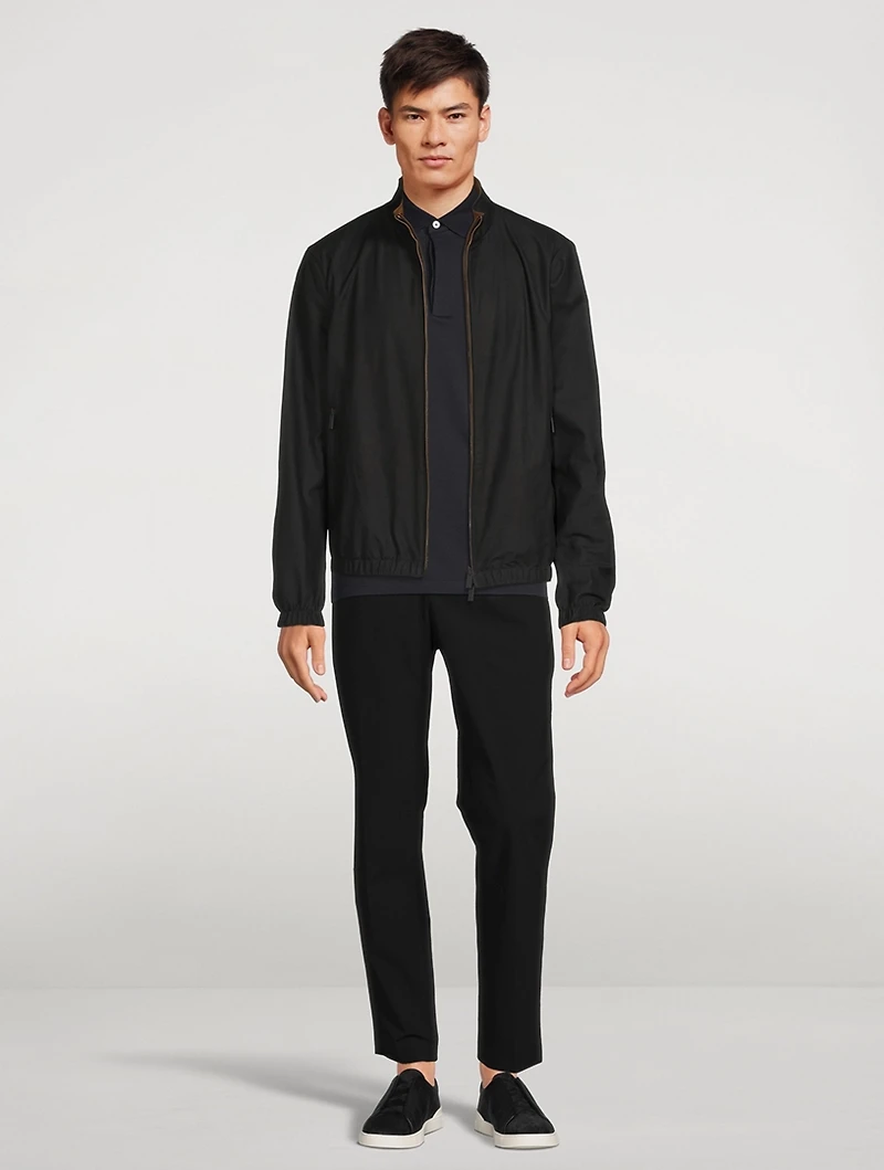 Leather Zip Blouson Jacket