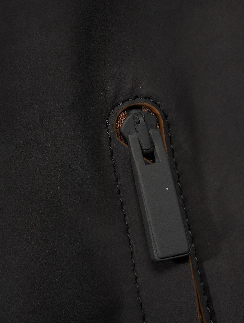 Leather Zip Blouson Jacket