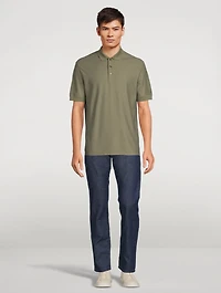 Cotton And Silk Short-Sleeve Polo Shirt
