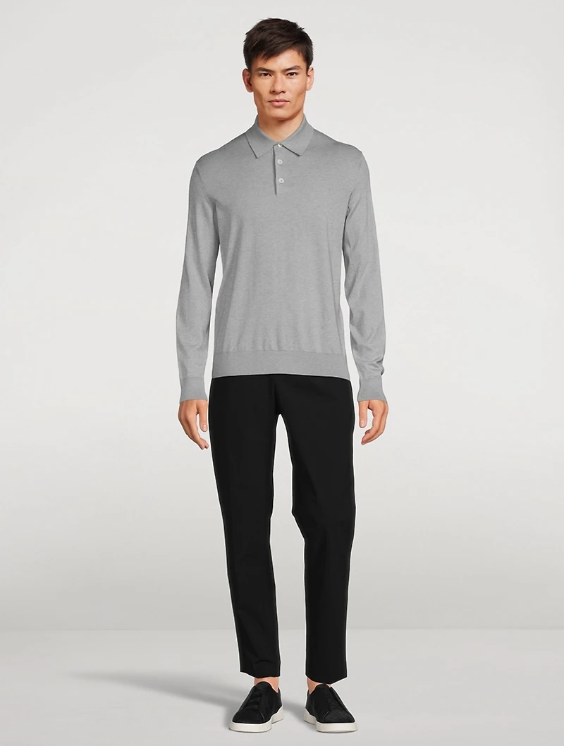 Cotton And Cashmere Polo Sweater
