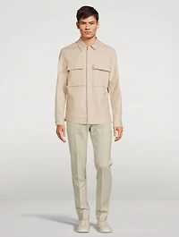 Linen Long-Sleeve Overshirt