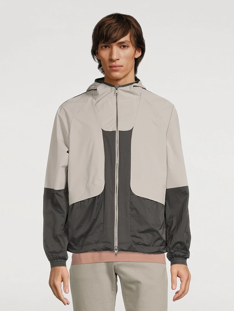 Nylon Zip Jacket With Hood