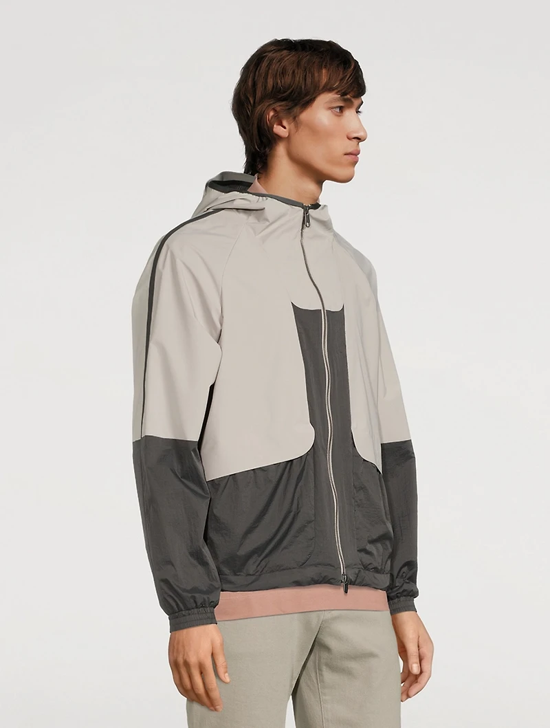 Nylon Zip Jacket With Hood