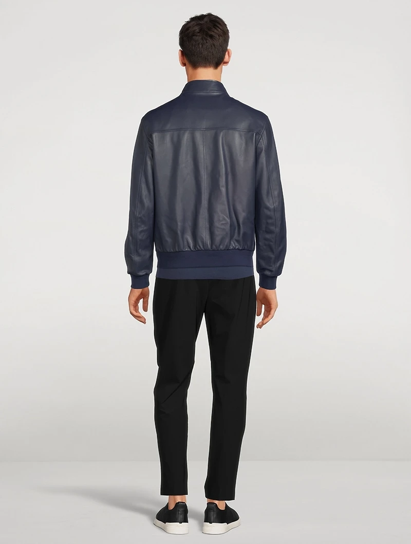 Leather Zip Blouson Jacket