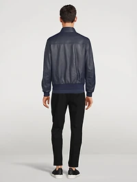 Leather Zip Blouson Jacket