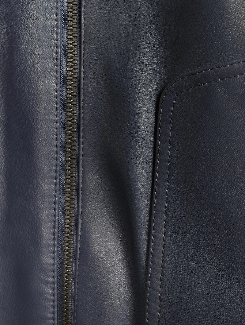 Leather Zip Blouson Jacket