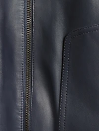 Leather Zip Blouson Jacket