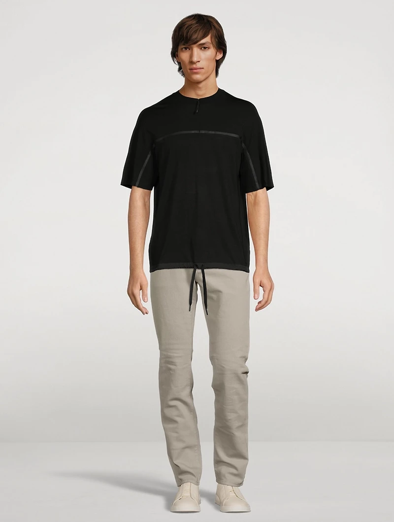 Techmerino Wool Jersey Half-Zip T-Shirt