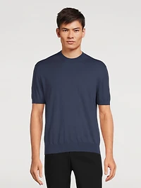 Cotton Short-Sleeve Sweater