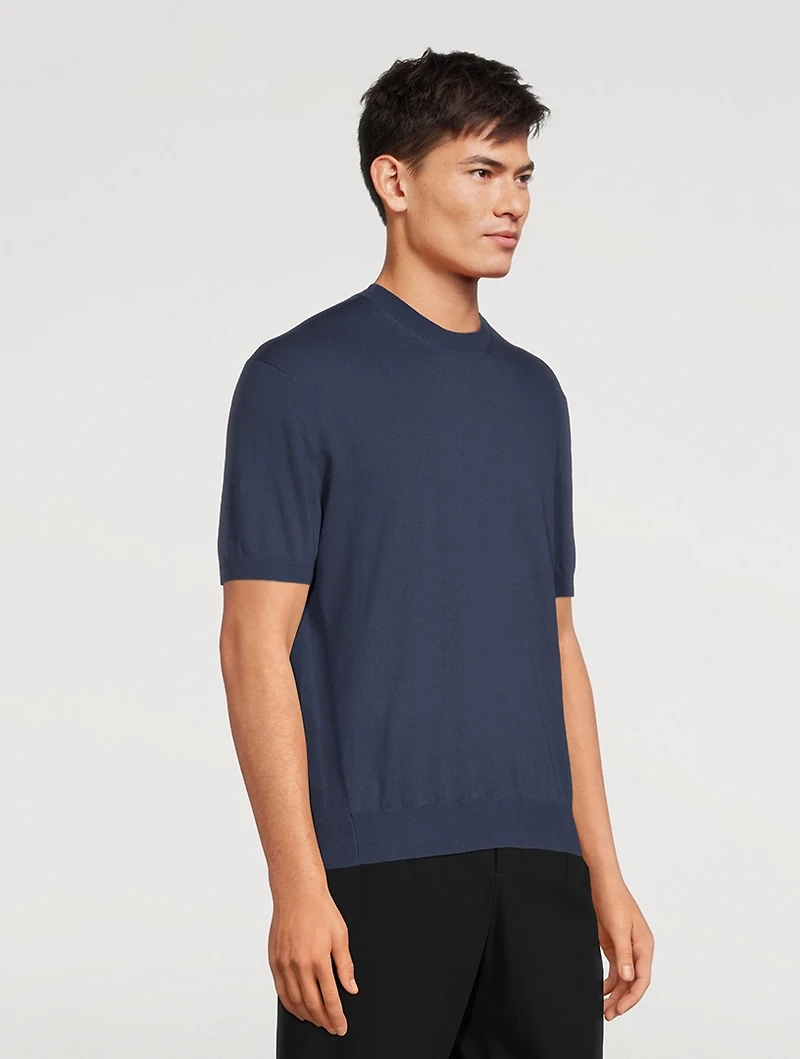 Cotton Short-Sleeve Sweater