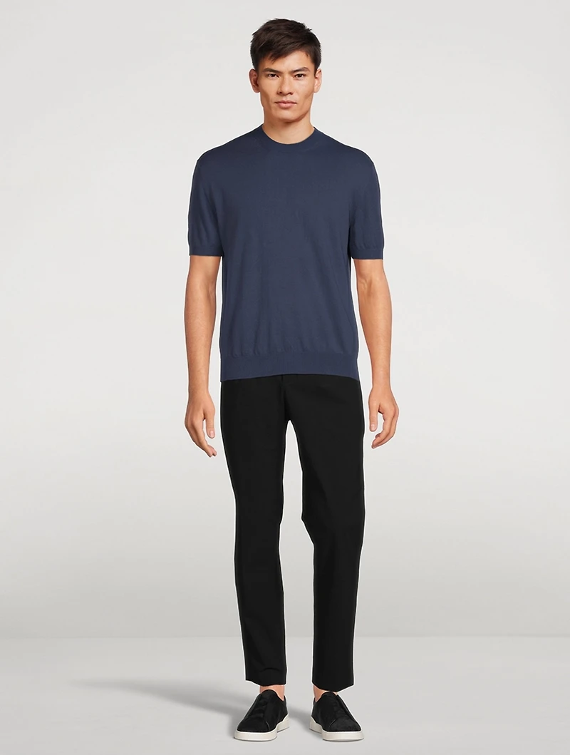 Cotton Short-Sleeve Sweater