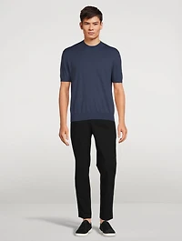 Cotton Short-Sleeve Sweater