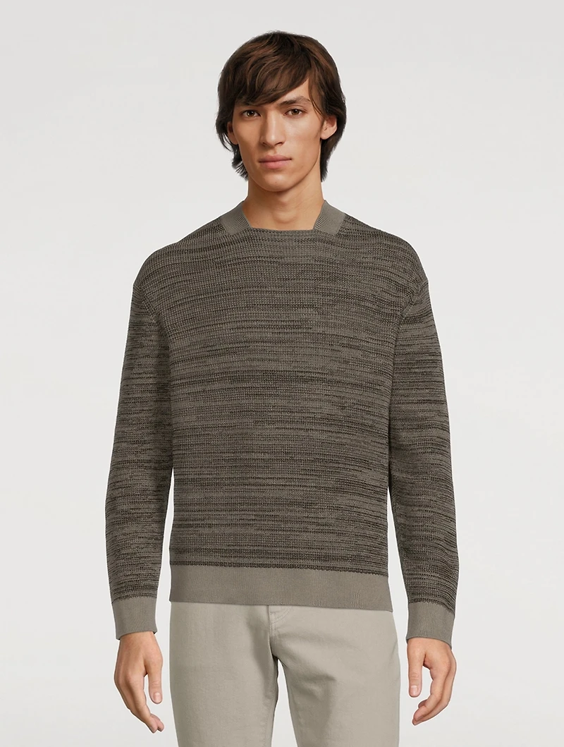 Cotton Waffle-Stitch Sweater