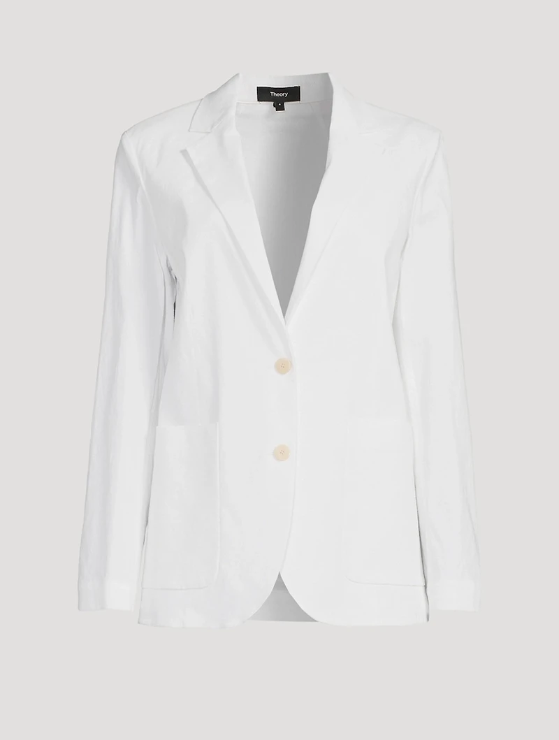 Linen-Blend Blazer