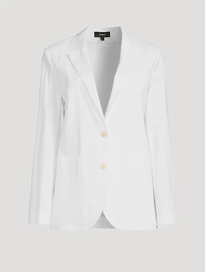 Linen-Blend Blazer