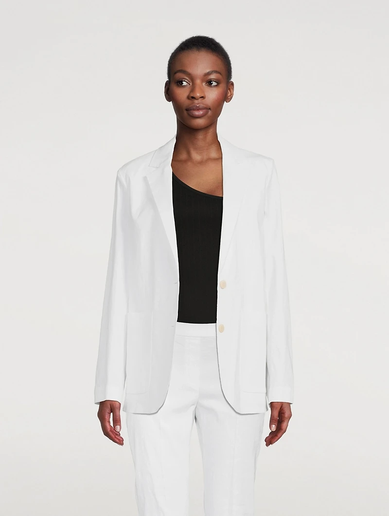 Linen-Blend Blazer