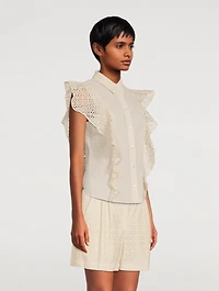 Embroidered Ruffled Shirt