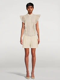 Embroidered Ruffled Shirt