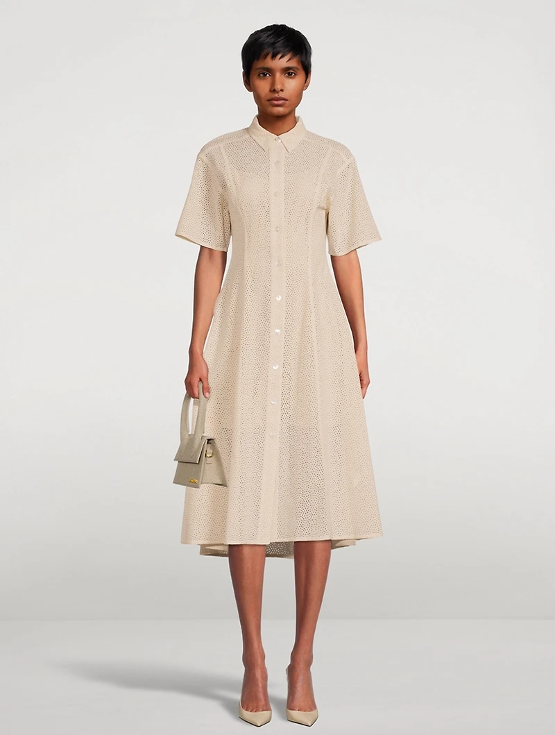 Embroidered Shirt Dress