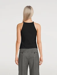 Cropped Precision Ponte Halter Top