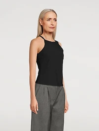 Cropped Precision Ponte Halter Top