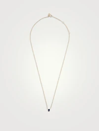 14K Gold Blue Sapphire Heart Necklace