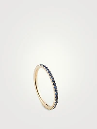 14K Gold Eternity Stack Ring With Sapphire