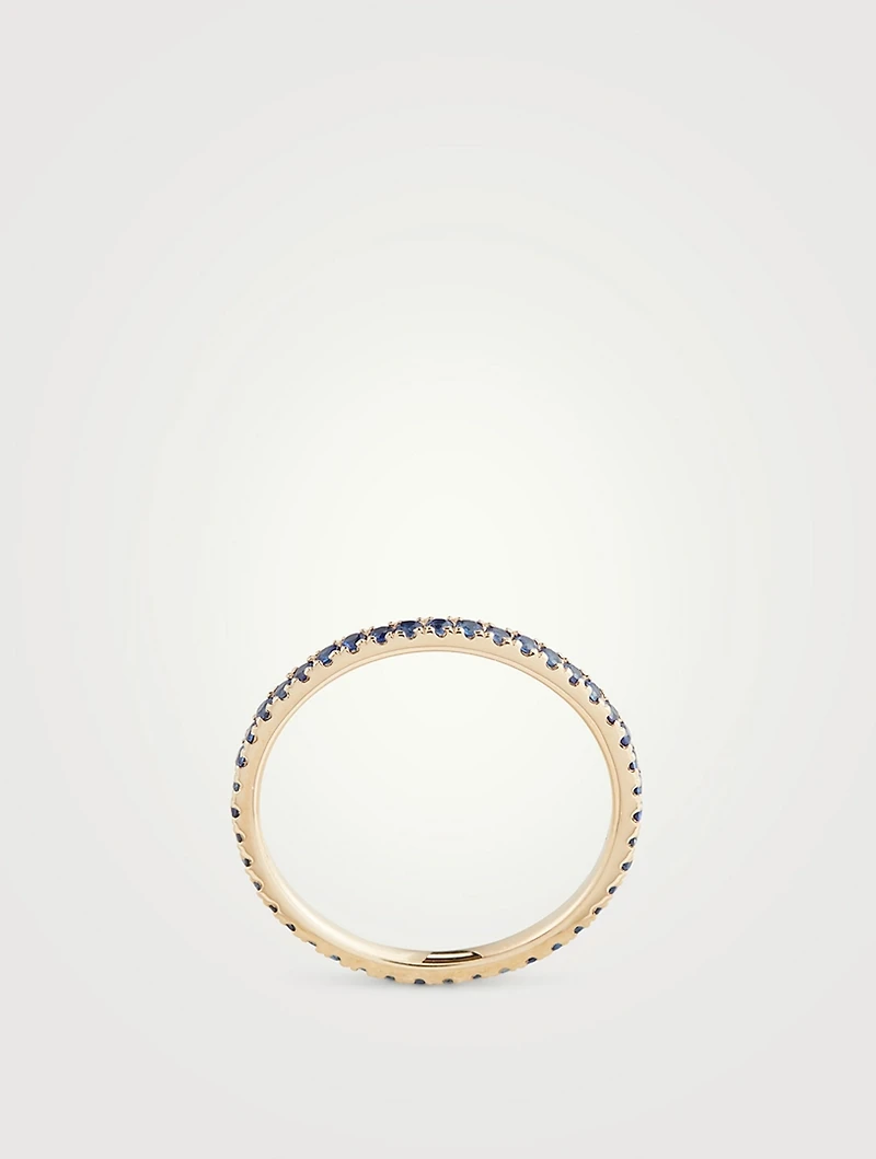 14K Gold Eternity Stack Ring With Sapphire