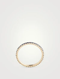 14K Gold Eternity Stack Ring With Sapphire