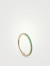 14K Gold Eternity Stack Ring With Emeralds