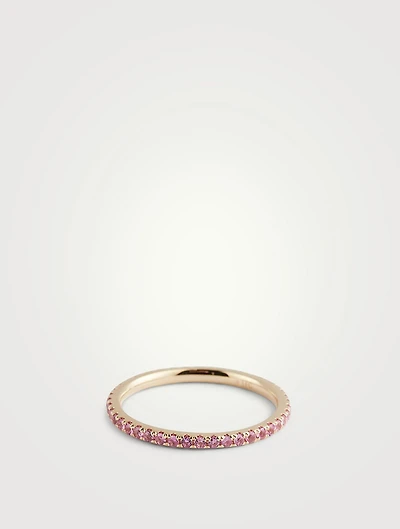 14K Gold Eternity Stack Ring With Pink Sapphire
