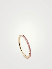 14K Gold Eternity Stack Ring With Pink Sapphire