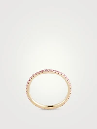 14K Gold Eternity Stack Ring With Pink Sapphire