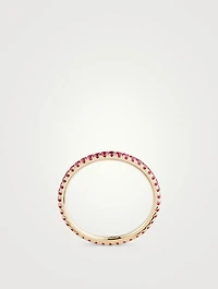 14K Gold Eternity Stack Ring With Ruby