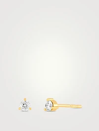 14K Gold Single Solitaire Diamond Stud Earring