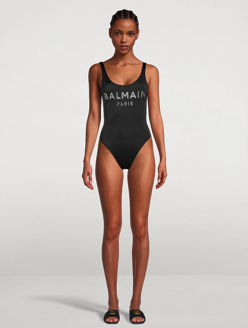 Strass Logo One-Piece Swimsuit
