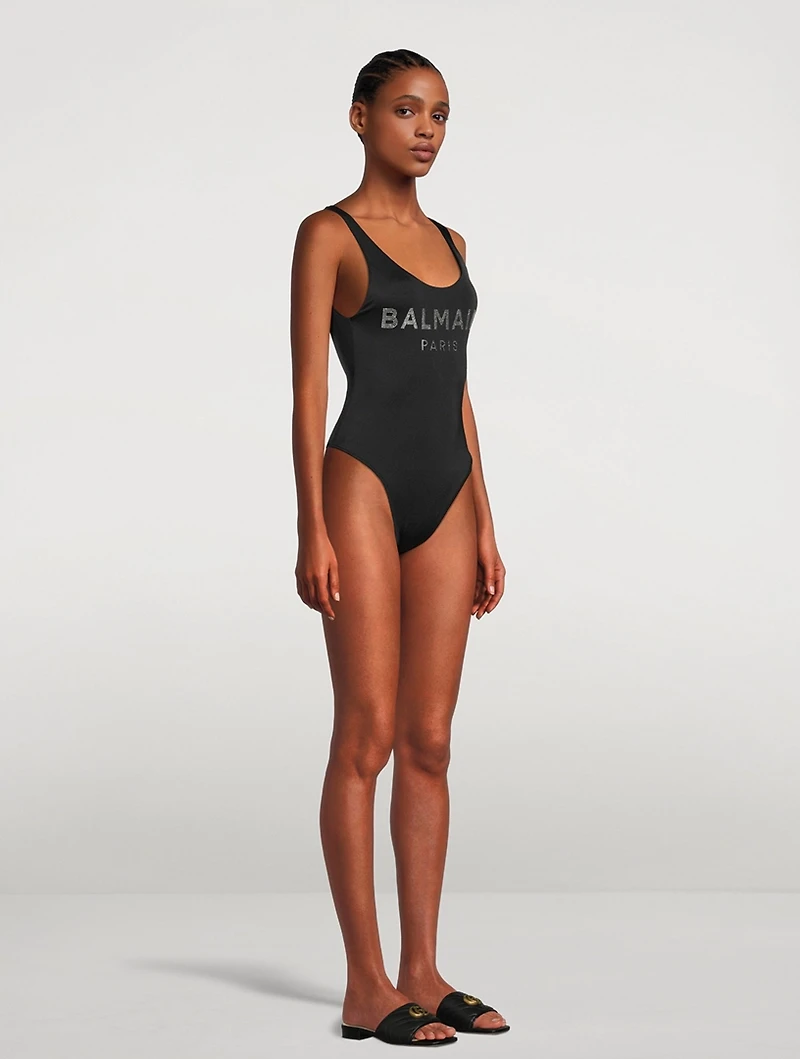 Strass Logo One-Piece Swimsuit
