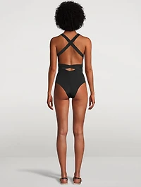 Seaquest V-Neck One-Piece Swimsuit